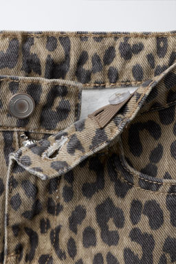 ANIMAL PRINT WIDE-LEG JEANS WITH STARS - Zara фото 3