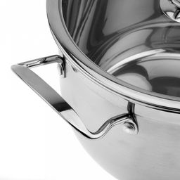 Кастрюля из нержавеющей стали Аксай 4,8л, д23,5см h14,4см, s0,45мм, матовая полировка, стеклянная крышка, металлические ручки, с теплораспределительным дном 0,5см, цветная коробка (Китай) - Домашняя мода фото 5