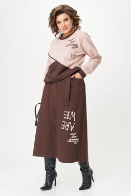 Костюм Aira Style 24129 пудра+коричневый  фото 7