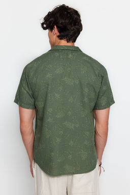 TRENDYOL MAN Haki Regular Fit Apas Yaka Keten Kar?s?ml? Gomlek TMNSS20GO0443 - Trendyolmilla фото 9