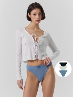 Цена за 2 штуки! Трусы слипы женские в наборе, 3 шт