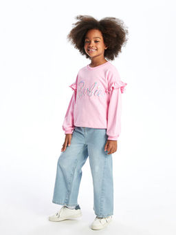 Bisiklet Yaka Barbie Bask?l? K?z Bebek Sweatshirt - Waikiki фото 5