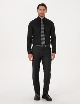 Siyah Slim Fit %100 Pamuk Non Iron Kolay _t_lenebilir Klasik G_mlek - Cacharel фото 4