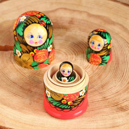 Матрёшка 3-кукольная «Яна», 11 см, ручная роспись, дерево