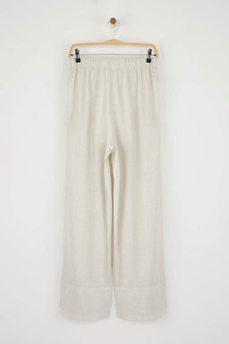 Tas Keten Icerikli Wide Leg/Genis Paca Beli Lastikli Pantolon TWOSS25PL00124 - Trendyolmilla фото 12