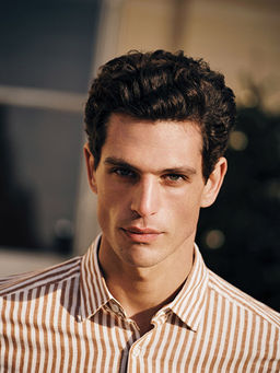 Slim Fit Uzun Kollu ?izgili Poplin Erkek G?mlek