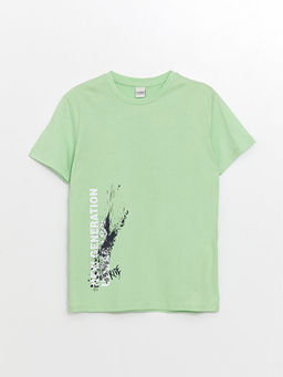 Bisiklet Yaka Bask?l? K?sa Kollu Erkek ?ocuk Ti??rt - Waikiki фото 3