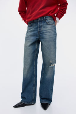Wide Leg Regular Waist Jeans - H&m фото 7