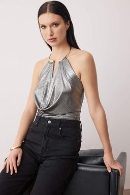 Taba Aksesuar Detayl? Degaje Yaka Orme Party Bluz TPRAW26BZ00062 - Trendyolmilla фото 8