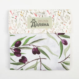 Фартук «Доляна» Olives, белый, 60×70 см, 100% хлопок, рогожка 164 г/м²