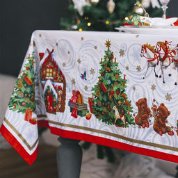 Скатерть новогодняя Этель Новогодняя сказка 150х220см +/-3см с ГМВО, хл100%  фото 2