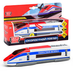 Машина металл Поезд Скоростной, 18,5 см, (свет+звук, откр.двери) инерц., в коробке