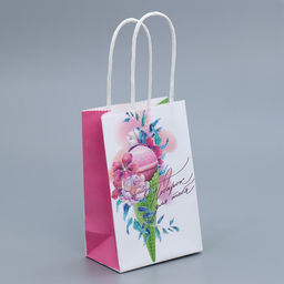 Пакет крафтовый С День рождения!, 15 10 6 см