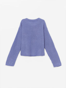 Bisiklet Yaka Uzun Kollu K?z ?ocuk Triko Kazak - Waikiki фото 2