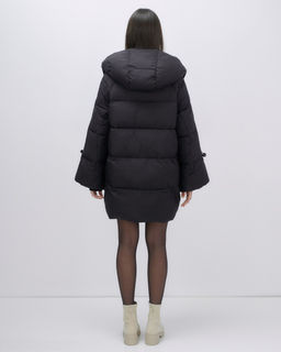 Куртка зимняя женская с большим капюшоном модная черного цвета 7739Ch - Visdeer фото 19