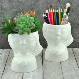 Кашпо Девочка 0,4л d7.5 белая (уп.5)