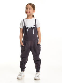 Комбинезон для девочки UD 1594 антрацит - Mini maxi фото 3