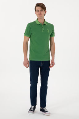 Erkek Slim Fit Polo Yaka Ye_il Y_kamal_ Basic Ti__rt Sepette S_rpriz _ndirim - U.s. polo assn фото 5