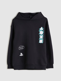 Kap??onlu PlayStation Bask?l? Erkek ?ocuk Sweatshirt
