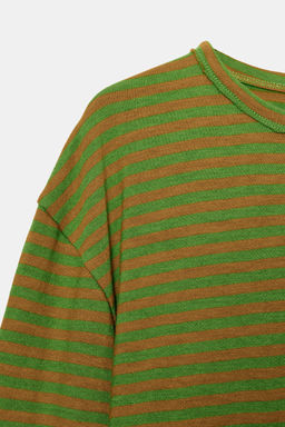 OVERSIZE STRIPED T-SHIRT - Zara фото 12