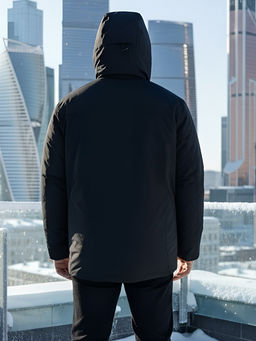 Горнолыжная куртка мужская зимняя черного цвета 2412Ch