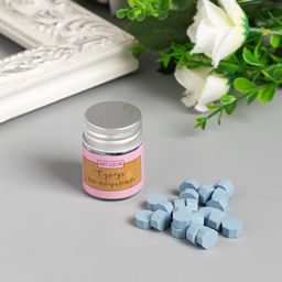 Цена за 2 шт. Сургуч в гранулах в баночке Восьмигранник синяя сталь 9 гр 4,5х3х3 см