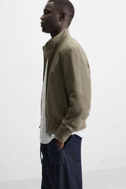 100% LINEN BOMBER JACKET - Zara фото 6