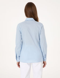 A__k Mavi Slim Fit Uzun Kollu G_mlek