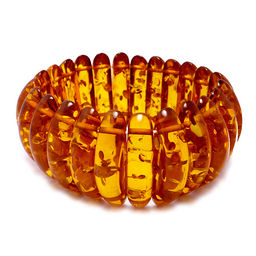 Браслет из искуственного янтаря Оранжевый