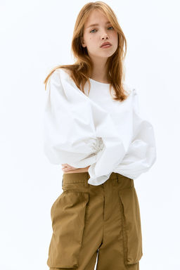 Blusa de algodon con lazadas