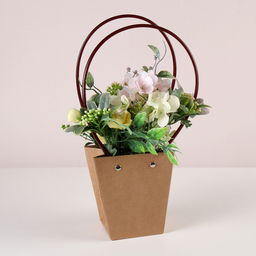 Цена за 10 шт. Пакет подарочный для цветов трапеция 12,5х12х8х8 / 9090-4 /уп 10/500/крафт - Галеонтрейд фото 2