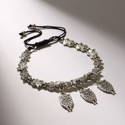 Цена за 2 шт. Браслет металл «Марджери» затягивающийся, сова, цвет серебро, 6см