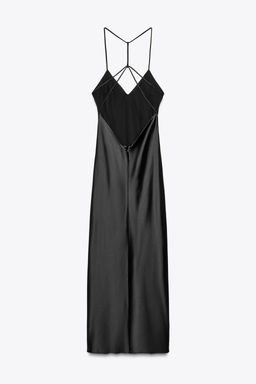 SATIN MIDI DRESS WITH STRAPS ON THE BACK - Zara фото 8
