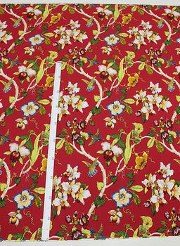 Интерьерный хлопок "Дикая орхидея" цв.рубиново-красный, ш.1.5м, хлопок-100%, 240гр/м.кв