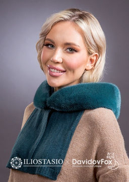 Капор кашемир норка изумруд