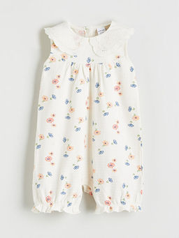 Bebe Yaka ?i?ekli K?z Bebek Tulum