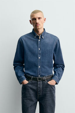 COTTON-CASHMERE DENIM SHIRT - Zara фото 2