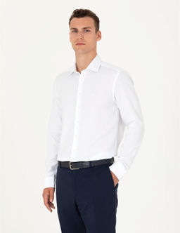 Beyaz Slim Fit Uzun Kollu G_mlek