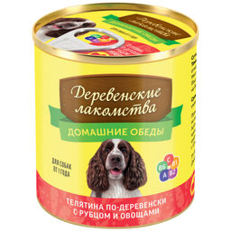 Консервы для собак " Телятина по-деревенски с рубцом и овощами"