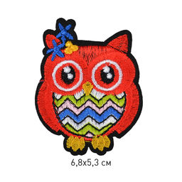 Термоаппликации арт.TBY-2210 Сова 6,8х5,3см, уп.10шт