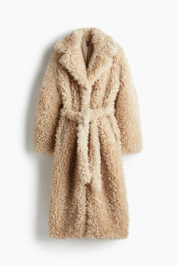 Abrigo de borreguito con cinturon de anudar - H&m фото 6