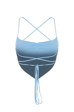 Ac?k Mavi Crop Triko Biyeli Bluz TPRSS23BZ00066 - Trendyolmilla фото 9