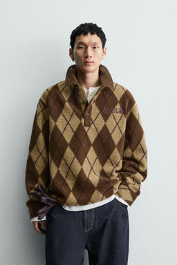 DIAMOND JACQUARD TEXTURED POLO SHIRT - Zara фото 2