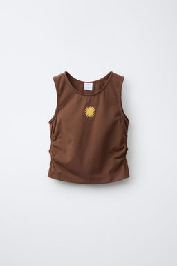 CAMISETA CUT OUT BORDADO / Marr?n