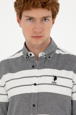 U. S. Polo Assn / Мужская темно-синяя рубашка с длинным рукавом - U.s. polo assn фото 9