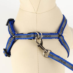 Комплект Спорт светоотражающий, поводок 120 х 1 см, ОГ 23-35 см, синий - Пижон фото 5