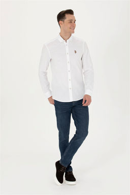 U. S. Polo Assn Мужская белая базовая рубашка с длинным рукавом - U.s. polo assn фото 11