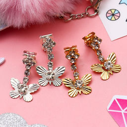 Серьги-клипсы детские «Выбражулька» принцесска, бабочки, цвет МИКС