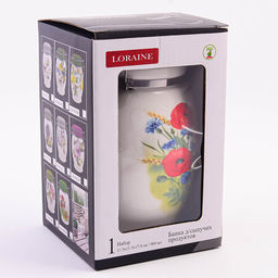 60277 Банка для сыпучих 700мл Цветущие Маки доломит/металл LR (х36) - Mayer&boch фото 3