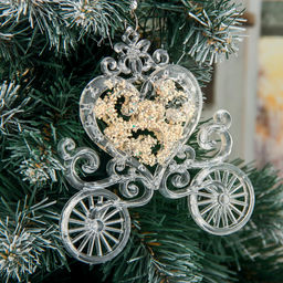 Цена за 2 шт. Ёлочная игрушка Зимнее волшебство. Карета, блеск 1112 см, прозрачный  фото 3